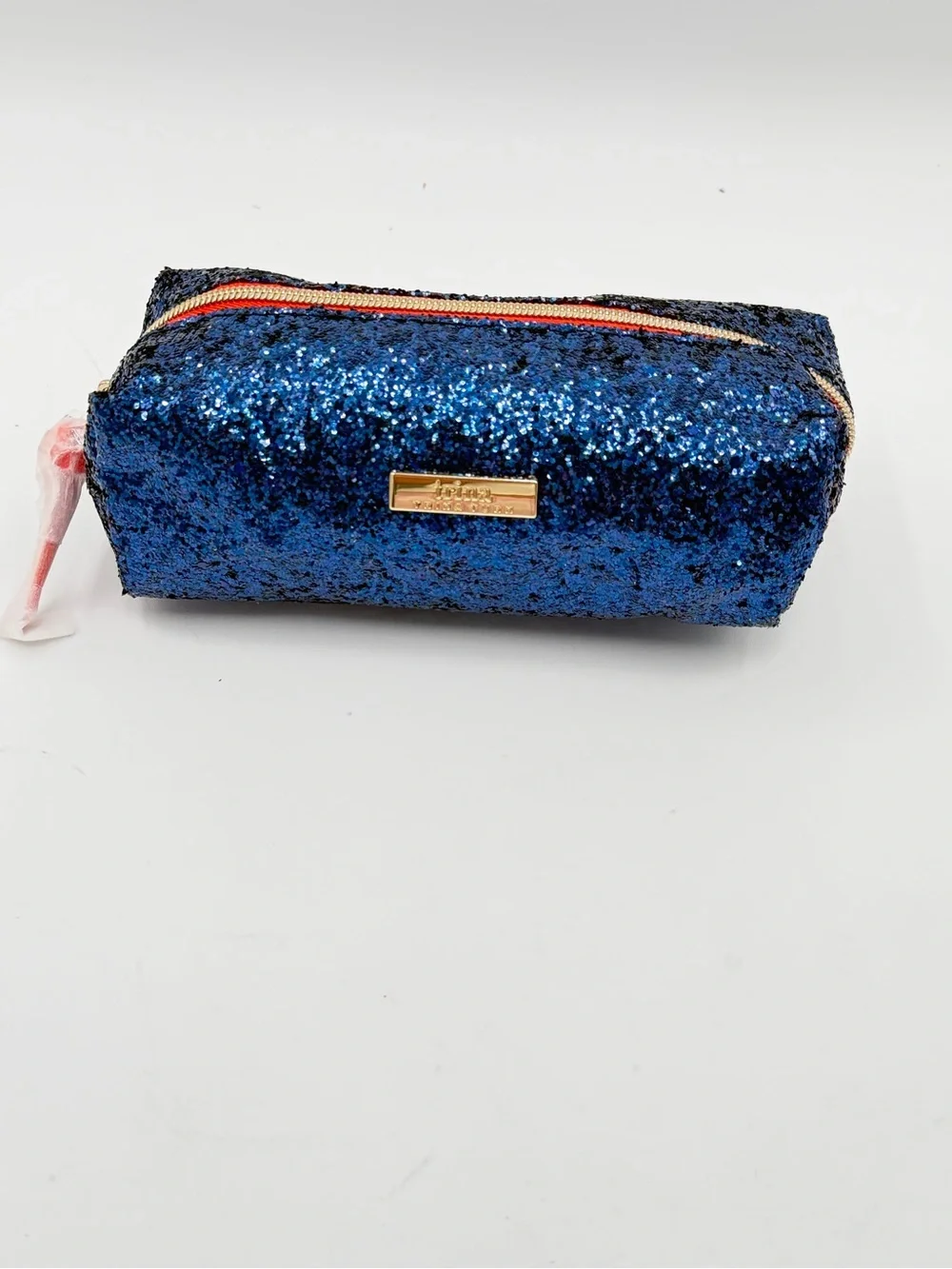 NWT Trina Turk Navy Blue Glitter Cosmetic Makeup Travel Pouch